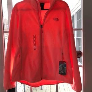 NWT North Face Fleece in “neon peach”
